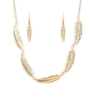 Light Flight - Gold Feather Necklace
